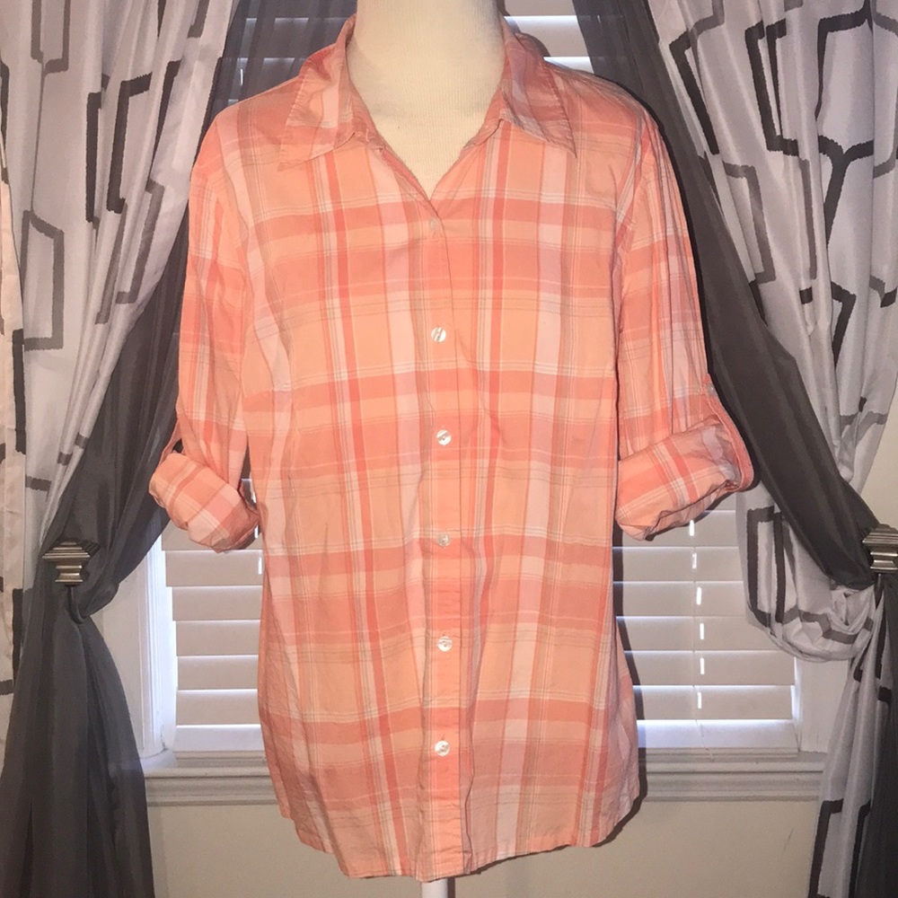🌸 4x20 🌸JONES STUDIO CORAL LONG SLEEVE SHIRT - L